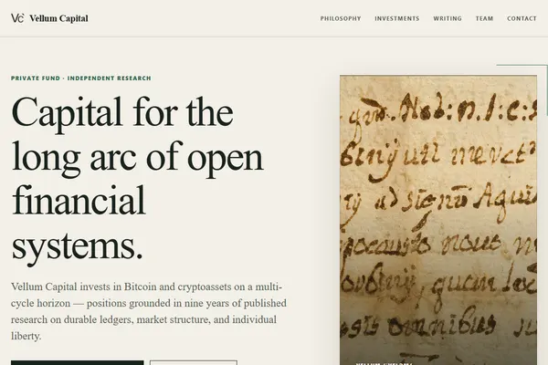 Screenshot of vellum.capital